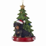 DACHSHUND WITH TREE