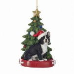 FRENCH BULL DOG WITH TREE