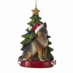 GERMAN SHEPHERD WITH TREE