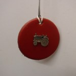 NICKLE TRACTOR CHARM RED