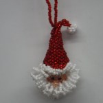 SANTA HEAD GLASS BEADED