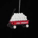 RED WAGON WITH SNOWBALLS