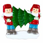 FAMILY OF 2 CARRYING CHRISTMAS TREE