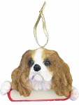 KING CHARLES CAVALIER WITH NAME PLATE