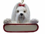 MALTESE WITH NAME PLATE