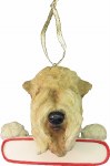 WHEATEN TERRIER WITH NAME PLATE