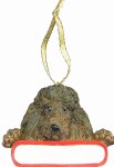 CHOCOLATE POODLE WITH NAME PLATE