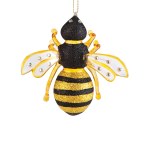 GLASS BUBBLE BEE YELLOW AND BLACK