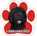 LABRADOODLE, BLACK CAR MAGNET