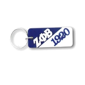 Zeta Phi Beta Letters &amp; Year Keychain