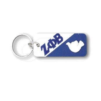 Zeta Phi Beta Letters &amp; Mascot Keychain
