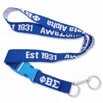 Phi Beta Sigma  Awesome Zeta Alpha Chapter Royal Blue Woven Lanyard