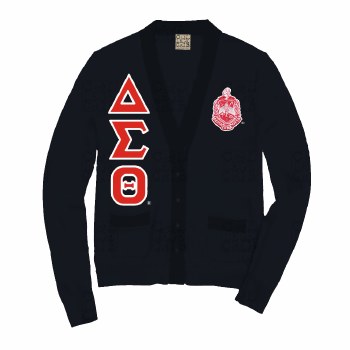 Delta Sigma Theta Solid Black Varsity Cardigan