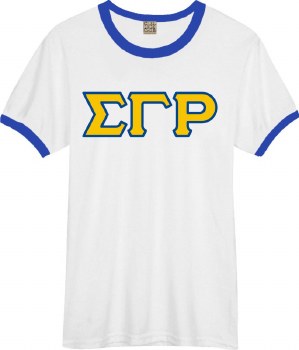 Sigma Gamma Rho Lettered Ringer Tee