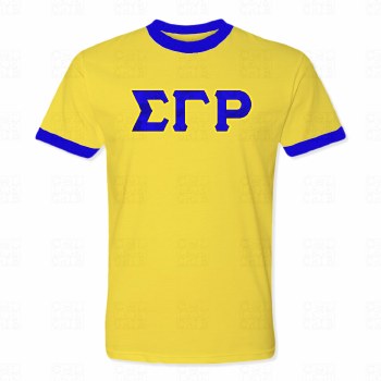 Sigma Gamma Rho Satin Letters Ringer Tee