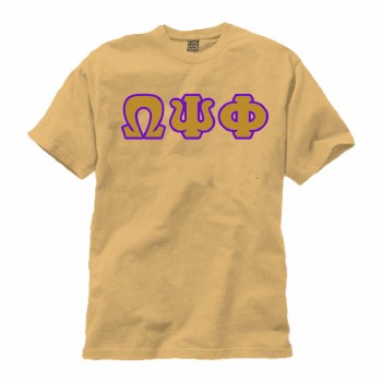 Omega Psi Phi Applique Letters Tee