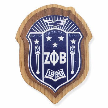 Zeta Phi Beta Wooden Raised Crest Decal