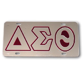 Delta Sigma Theta Silver Background Car Tag