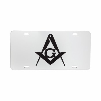 Mason Silver Background Car Tag (Black)