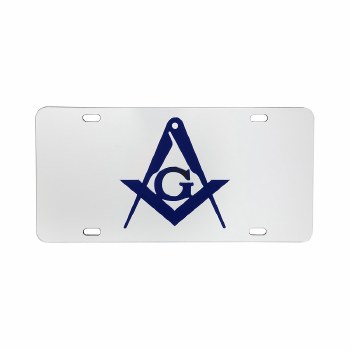 Mason Silver Background Car Tag (Royal Blue)