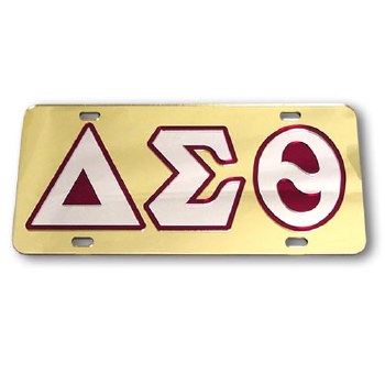 Delta Sigma Theta Gold Background Car Tag