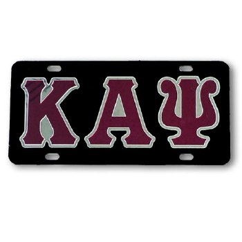 Kappa Alpha Psi Black Background Car Tag
