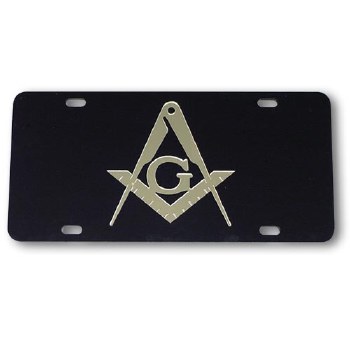 Mason Black Background Car Tag