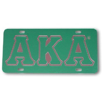 Alpha Kappa Alpha Green Mirror Car Tag