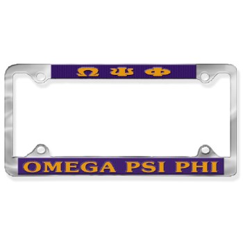 Omega Psi Phi Chrome Car Tag Frame