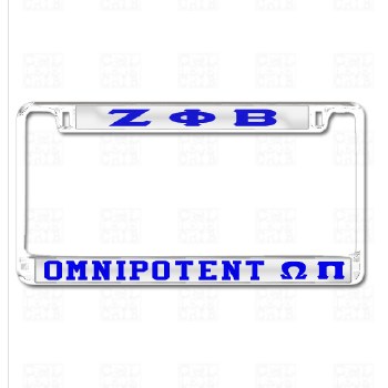Zeta Phi Beta   Omnipotent Omega Pi Chapter Tag Frame