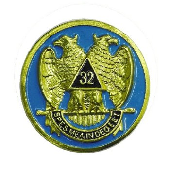 Mason 32nd Wings Down Car Emblem