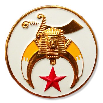 Shriner Symbol White Round Car Badge