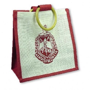 Delta Sigma Theta Shield Mini Jute Bag