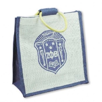 Zeta Phi Beta Shield Mini Jute Bag