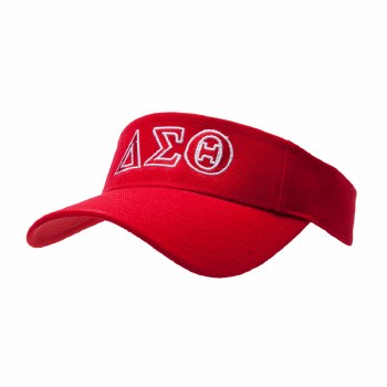 Delta Sigma Theta Embroidered Letters Red Visor