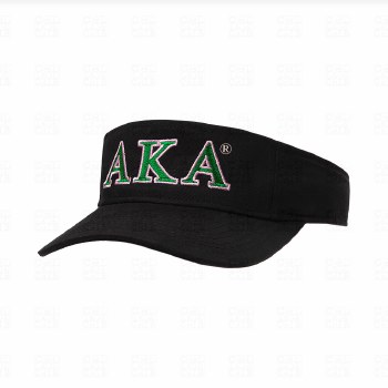 Alpha Kappa Alpha Embroidered Letters Black Visor