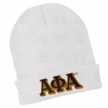 Alpha Phi Alpha White Folded Beanie