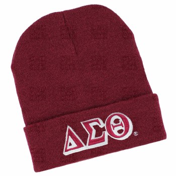 Delta Sigma Theta Crimson Folded Beanie