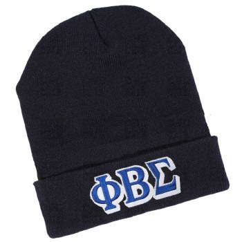 Phi Beta Sigma Black Folded Beanie