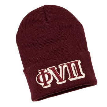 Phi Nu Pi Maroon Folded Beanie