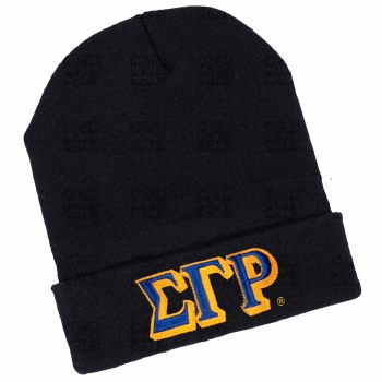 Sigma Gamma Rho Black Folded Beanie