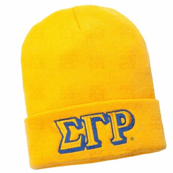 Sigma Gamma Rho Yellow Gold Folded Beanie