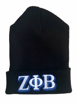 Zeta Phi Beta Black Folded Beanie