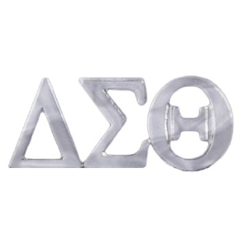 Delta Sigma Theta Silver Letters Lapel