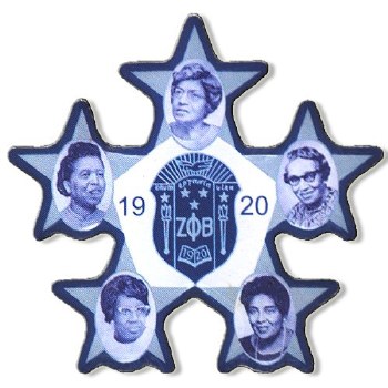 Zeta Phi Beta Founder's Faces Lapel Pin