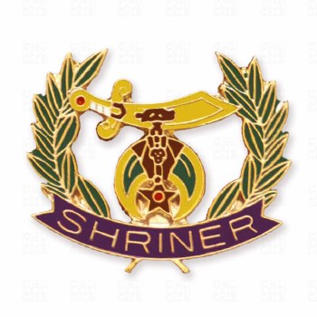 Shriner Crest &amp; Wreath Lapel