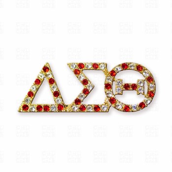 Delta Sigma Theta Rhinestone Letter Brooch