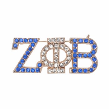 Zeta Phi Beta Rhinestone Letter Brooch
