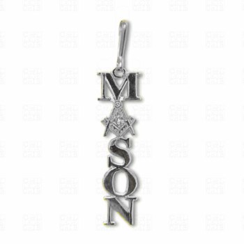 Mason Silver Letters Zipper Pull