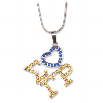Sigma Gamma Rho Letters &amp; Heart Necklace